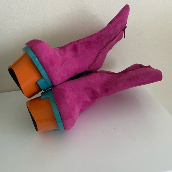 FRH FarenHeit  pink Platform Stiletto Ankle Boots - Picture 6 of 12